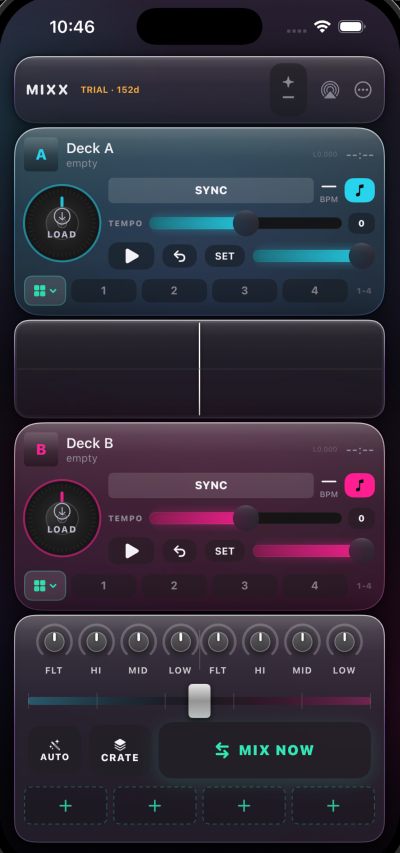 MIXX Live mobile performance interface